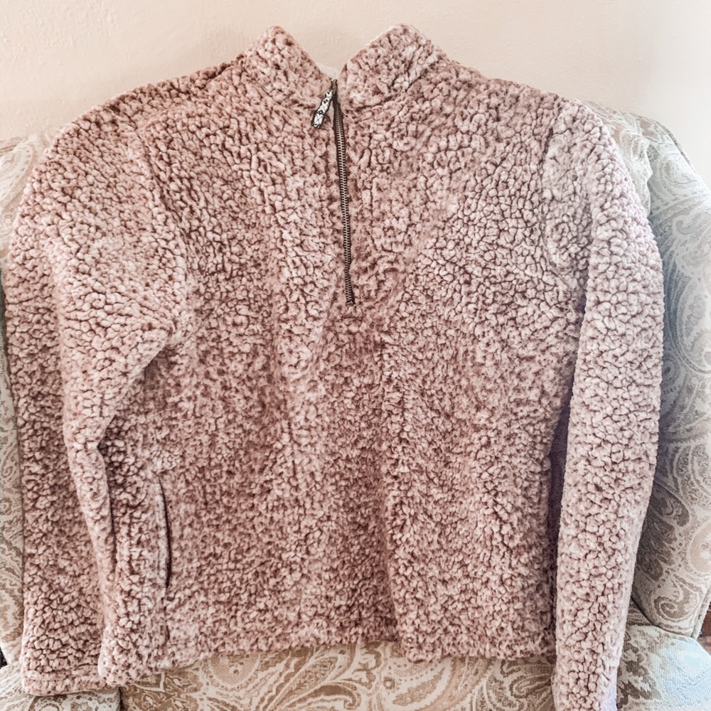sherpa fleece quarter zip pullover